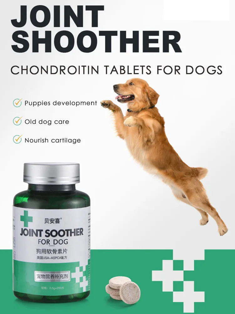 3pcs Chondroitin tablets for pet dogs lubricating and protecting joints Supplement Chondroitin Pet Health Supplement 200 Tablets